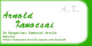 arnold kamocsai business card